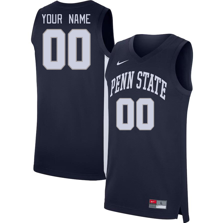 Custom Penn State Nittany Lions Name And Number College Basketball Jerseys Stitched-Navy - Click Image to Close